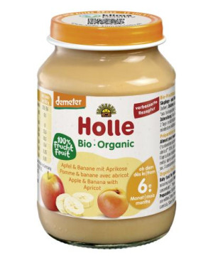 HOLLE Deser dla niemowląt BIO DEMETER Jabłko, banan, morela, od 6. miesiąca życia, 190 g