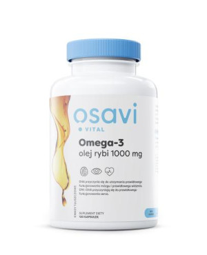 OSAVI Omega-3 Olej Rybi Molecularly Distilled, 1000 mg, 120 kapsułek