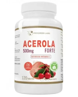 Progress Labs Acerola Forte 500 mg naturalna witamina C 120 tabletek