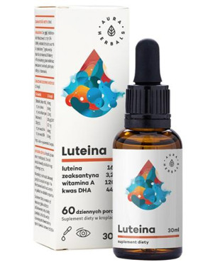 Aura Herbals Luteina + Witamina A + DHA + Zeaksantyna Krople, 30 ml