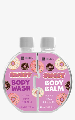 Hiskin Puzzle Body Pina Colada żel do mycia, 90 ml, balsam do ciała, 90 ml