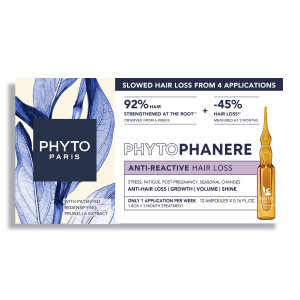 Phyto, Phytophanere, kuracja przeciw reakcyjnemu wypadaniu włosów, ampułki, 12 ml x 12 sztuk