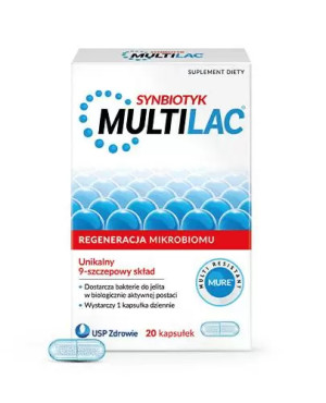 Multilac, synbiotyk, kapsułki, 20 sztuk