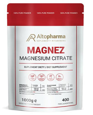 Altopharma, Magnez Magnesium citrate, proszek, 1000 g