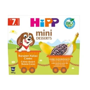 Hipp Bio od pokoleń, Krem z bananami i kakao, od 7. m-ca, 4 x 100 g