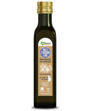 EkaMedica Olej z nasion lnu tłoczony na zimno nierafinowany, 250 ml