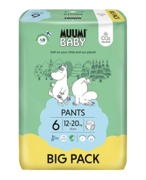 Muumi Baby Pants pieluchomajtki 6 Junior 12-20 kg, 52 sztuki