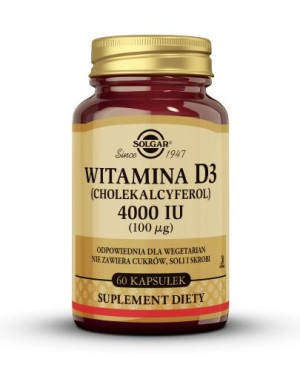 Solgar Witamina D3 4000 IU, kapsułki, 60 sztuk