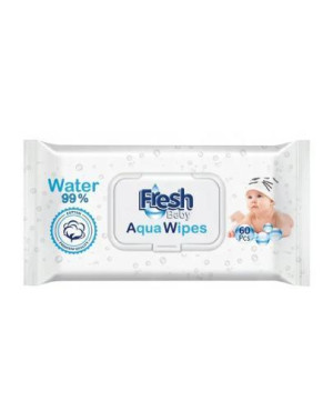 Fresh Baby, Aqua Wipes, Chusteczki wodne 99% wody, 60 sztuk
