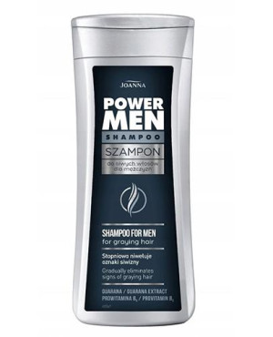 Joanna Power Men Szampon do siwych włosów dla mężczyzn, 200 ml,