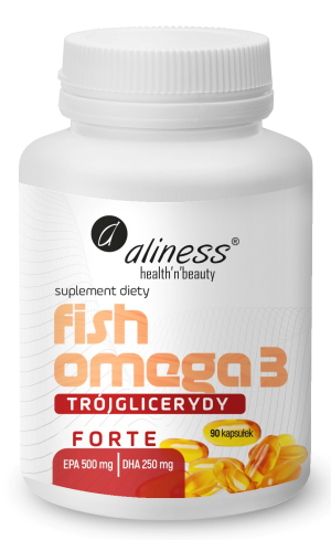 Aliness, Fish Omega 3 Forte Trójglicerydy, 500/250 mg, kapsułki, 90 sztuk