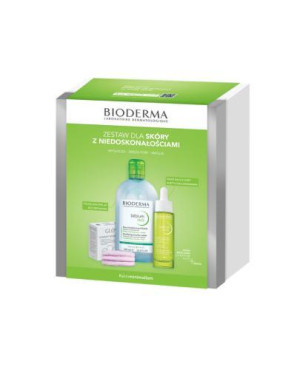 Bioderma Sebium Zestaw H2O, Woda micelarna 500 ml + Serum 30ml + Płatki Glov płatki kosmetyczne 3 sztuki