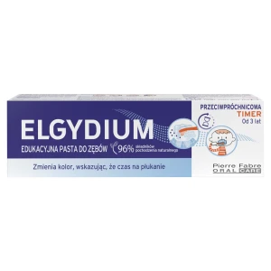 Elgydium Timer, Edukacyjna pasta do zębów z Fluorinolem, 50 ml