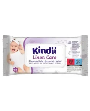 Kindii Linen Care chusteczki dla niemowląt i dzieci 50 sztuk