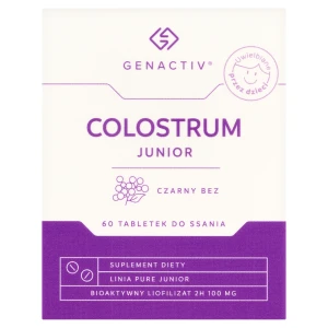 Genactiv Colostrum Junior Czarny Bez, tabletki do ssania, 60 sztuk