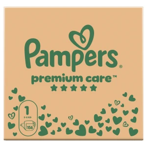 Pampers Premium Care, pieluchy rozmiar 1, 2-5kg, 156 sztuk