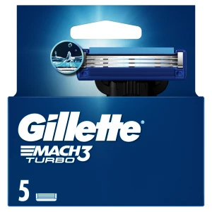 Gillette Mach3 Turbo Ostrza wymienne do maszynki do golenia dla mężczyzn, 5 sztuk