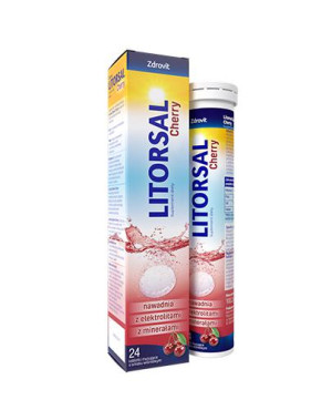 Zdrovit Litorsal Cherry, tabletki musujące, 24 sztuk