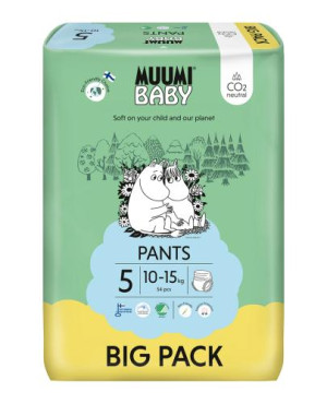 Muumi Baby Pants pieluchomajtki 5 Maxi+ 10-15 kg, 54 sztuki