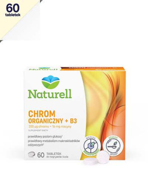 Naturell Chrom organiczny + B3, tabletki, 60 sztuk