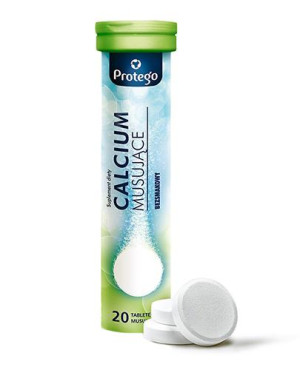 Protego, Calcium Musujące bezsmakowe, tabletki musujące, 20 sztuk