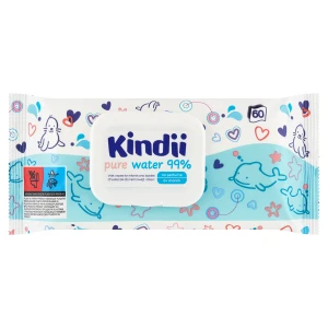 Kindii Pure Water 99%, nawilżane chusteczki, 60 sztuk