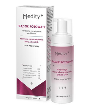 Medity+ Trądzik Różowaty Krem naprawczy na noc, 50 ml