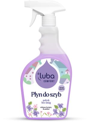 Luba Comfort, Płyn do szyb, Różowe Kwiaty i Amber, 500 ml