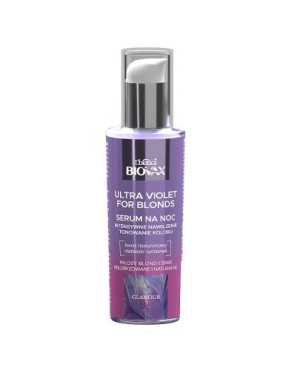 Biovax Ultra Violet Intensywnie Nawilżające Serum tonujące na noc do włosów blond i siwych, 100 ml