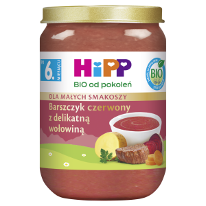 HiPP BIO od pokoleń, Barszczyk czerwony z delikatną wołowiną, po 6. m-cu, 190 g