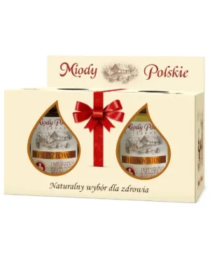Miody Polskie Miód Spadziowy 400 g + Miód Wielokwiatowy 400 g [ZESTAW]