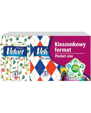 Velvet, Chusteczki higieniczne kieszonkowy format, 6 sztuk