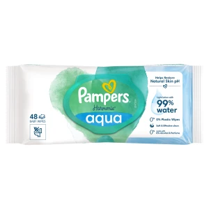 Pampers Harmonie Aqua, Chusteczki nawilżane, 48 sztuk