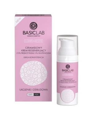 Basiclab Ceramidowy, krem regenerujący z 5% prebiotyk i 3% pantenol, 50 ml