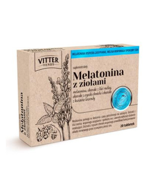 VITTER HERBS Melatonina z ziołami, tabletki, 20 sztuk