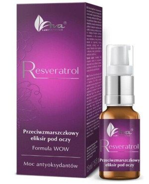 Ava Laboratorium Resveratrol Moc Antyoksydantów Formuła Wow Eliksir przeciwzmarszczkowy pod oczy, 15 ml