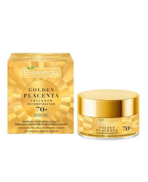 Bielenda Golden Placenta Collagen Reconstructor, krem-koncentrat przeciwzmarszczkowy 70+, 50 ml