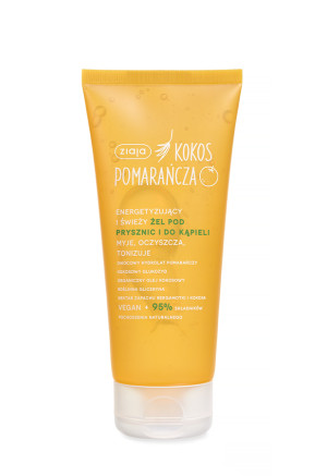 Ziaja Kokos Pomarańcza Żel pod prysznic i do kąpieli energetyzujący i świeży, 200 ml
