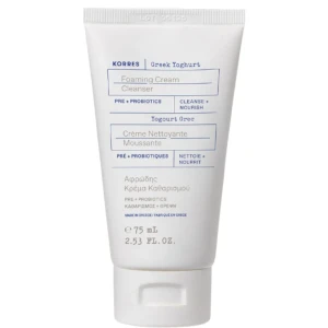 Korres Greek Yoghurt, Kremowy żel do mycia twarzy z probiotykami, 75 ml