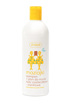 ZIAJA MAZIAJKA Szampon + płyn do mycia dla dzieci lody ciasteczkowo-waniliowe - 400 ml