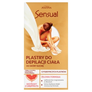 Joanna Sensual, Żelowe plastry do depilacji ciała z grejpfrutem, 12 sztuk