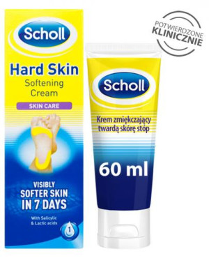 SCHOLL HARD SKIN Krem zmiękczający twardą skórę stóp, 60 ml