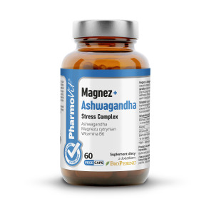 Pharmovit Magnez + Ashwagandha Stress Complex, kapsułki vege, 60 sztuk