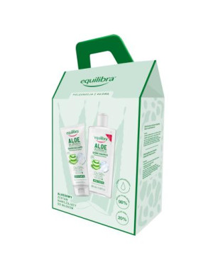 EQUILIBRA Aloesowa Pielęgnacja Włosów z Kwasem Hialuronowym Szampon, 265 ml + Odżywka, 200 ml [ZESTAW]