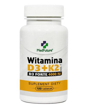 MedFuture Witamina D3+K2 MK-7 Forte, 120 tabl., cena, opinie, składniki