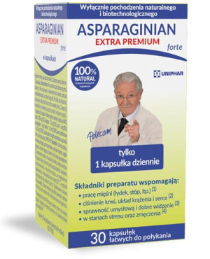 Asparaginian Extra Premium Forte, kapsułki, 30 sztuk