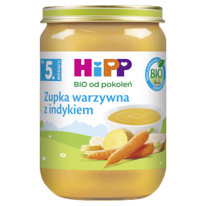 HiPP BIO od pokoleń, Zupka warzywna z indykiem, po 5. m-cu, 190 g