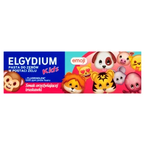 Elgydium Emoji Kids Pasta do zębów dla dzieci o smaku orzeźwiająca truskawka 3-6 lat 50 ml
