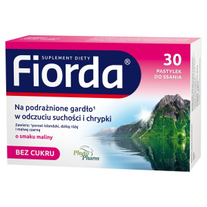 Fiorda o smaku malinowym, pastylki, 30 sztuk