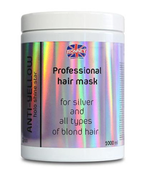 Ronney HoLo Shine Star Anti-Yellow Mask Maska do włosów blond, rozjaśnianych i siwych, 1000 ml